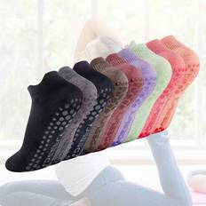3 Pairs Women Yoga Socks Breathable Non Slip Pilates Socks With Grips, For Gym - Multicolor - Multi-size