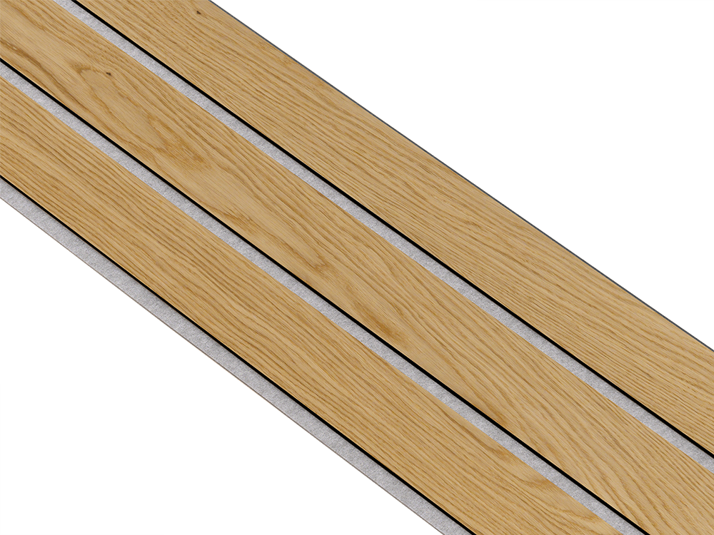 I-Wood Basic 3-lamel paneler med sort kerne i klar oliering - mål 17 x 300 x 2400 mm.
