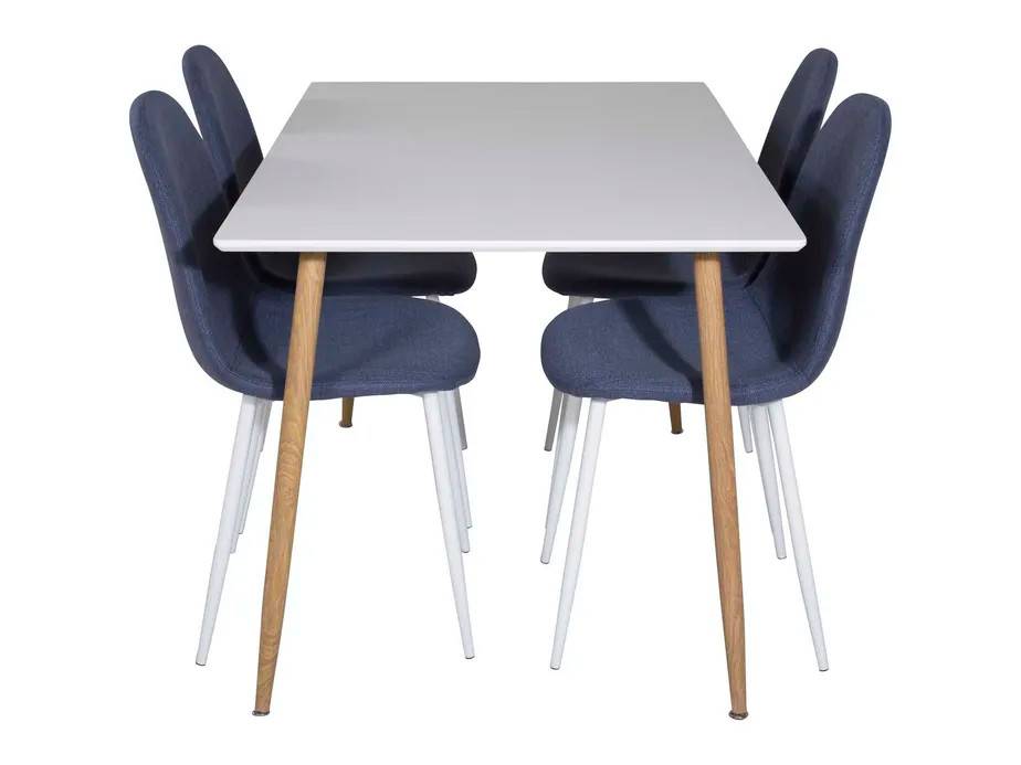 Venture Design Polar & Polar matgrupp Vit/blå 4 st stolar & bord 120 x 75 cm