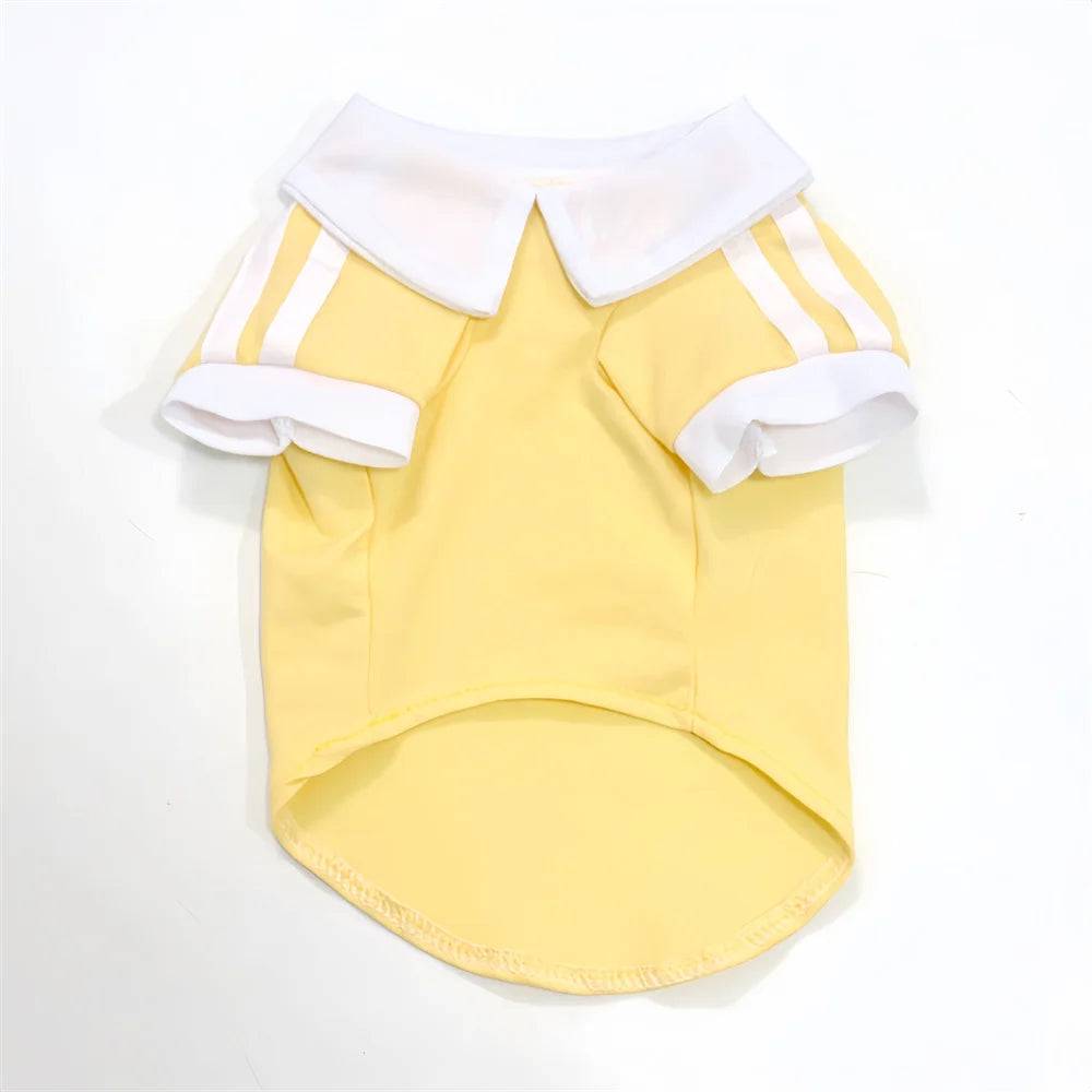 Striped Sport Polo T-Shirt for Cats & Small Dogs - Yellow / SPC / S (S)