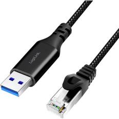 LogiLink USB 3.0 Adapterkabel [1x USB 3.2 Gen 1 stik A (USB 3.0) - 1x RJ45-stik 8p8c] CU0401 1.50 m