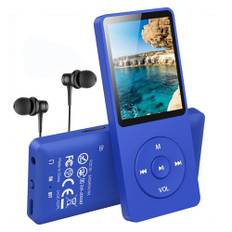 AGPTEK 64 GB klassisk MP3-spelare, ultra-lång batteritid upp till 70 timmar, superlätt 30 g, HiFi-förlustfri musikuppspelning, liten sportMP3-spelare för barn/vuxna, TF-kort upp till 128G - blå