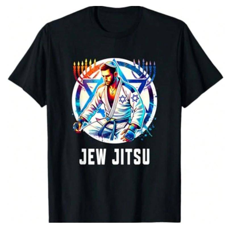 Jews Jitsu BJJ Funny Hanukkahs Jiu Jitsu Martial Arts Gift T-Shirt cm
