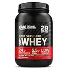 Optimum Nutrition Gold Standard 100% Molkenproteinpulver für Muskelaufbau und -regeneration mit natürlich vorkommendem Glutamin und BCAA-Aminosäuren, Extreme Milk Chocolate, 28 Portionen, 896 g