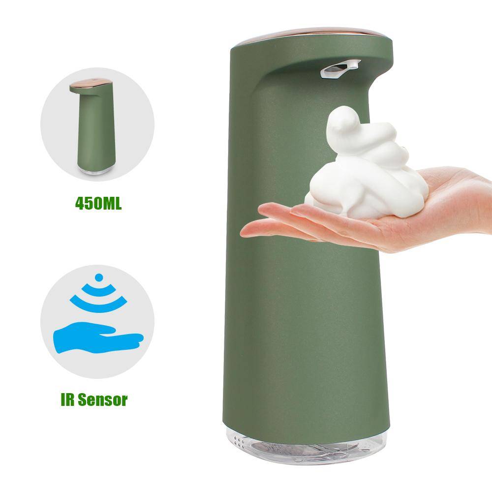 450ML Handsfree Bärbar Skum Flytande Tvåldispenser Automatisk Skummande Beröringsfri USB Uppladdningsbar För Badrum Kök vit