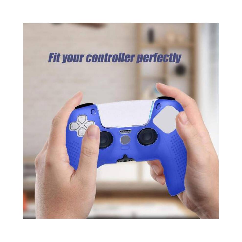 (Red) Silicone Gamepad Case Non-Slip Grip Precise Hole Cover Anti-scratch Protective Cover for PS5 Controller