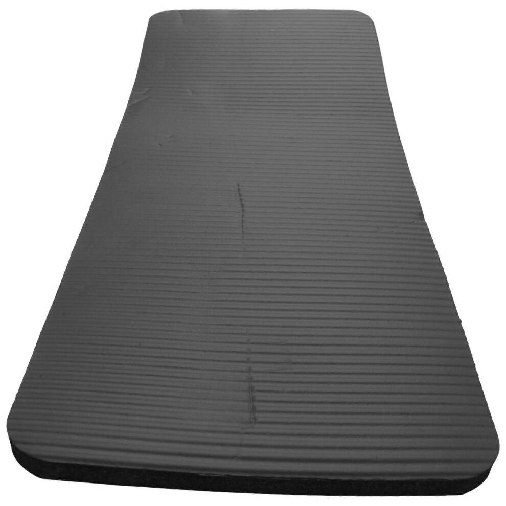 Pilates træningsmåtte tyk 60X25X1,5 cm Yoga knæpude ekstra støtte til knæ håndled albuer sort