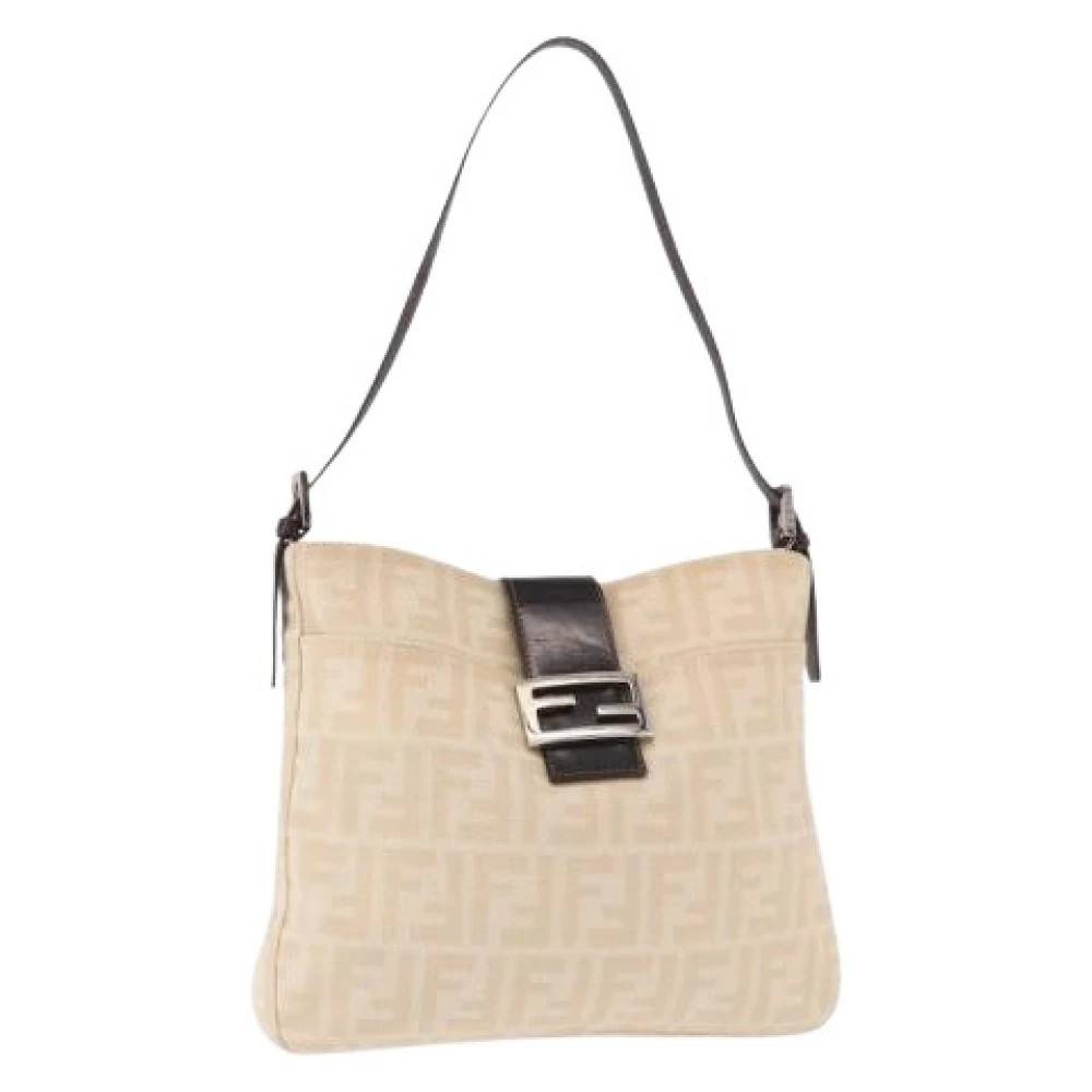 Fendi Vintage - Pre-owned Vintage Zucca Canvas Axelremsväska Vintage - Dam - ONE Size - Läder