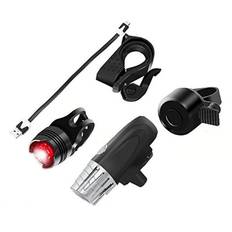 Bike Front Rear Light Bell Set Waterproof USB Charging Highlight Bike Headlight Taillight with Bell