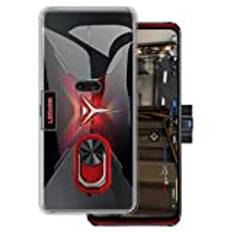 för Lenovo Legion Ultratunt telefonfodral + ringhållare stativfäste, gelpudding, mjuk silikontelefon för Lenovo Legion Pro 6,5 tum (RedRing-T)