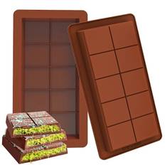 Dyb Chokoladebar Forme 2 Pak, Store og Tykke Silikone Chokoladebar Forme til Fyldt Bar, Stor Chokolade Candy Bar Form