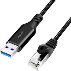 LogiLink USB 3.0 Adapterkabel [1x USB 3.2 Gen 1 stik A (USB 3.0) - 1x RJ45-stik 8p8c] CU0407 15.00 m