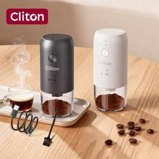 1st, elektrisk kaffekvarn, automatisk kaffebönkvarn, bärbar hem liten bönhackare, bärbar elektrisk keramisk konisk burr kaffekvarn - justerbara malnin - Multifärgad (svart,Vit)