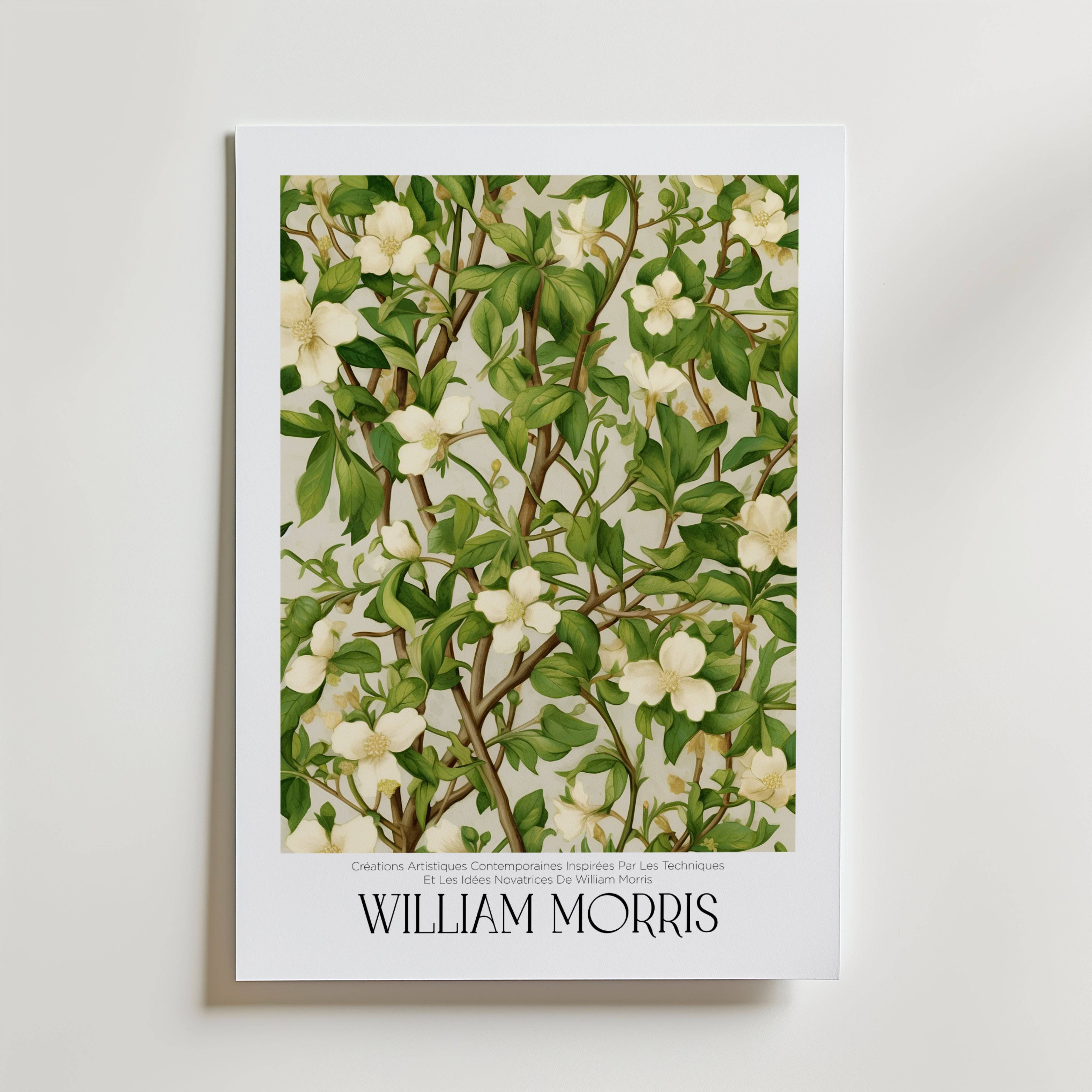 William Morris Ivory Blossom Vine Poster - Fine Art Poster 13x18 cm