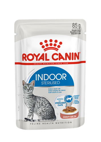 Royal Canin Indoor Sterilised In Gravy Adult Wet Cat Food, 85g