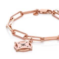 Kaia Initial Kompass Armband i 18k Roséguldplätering