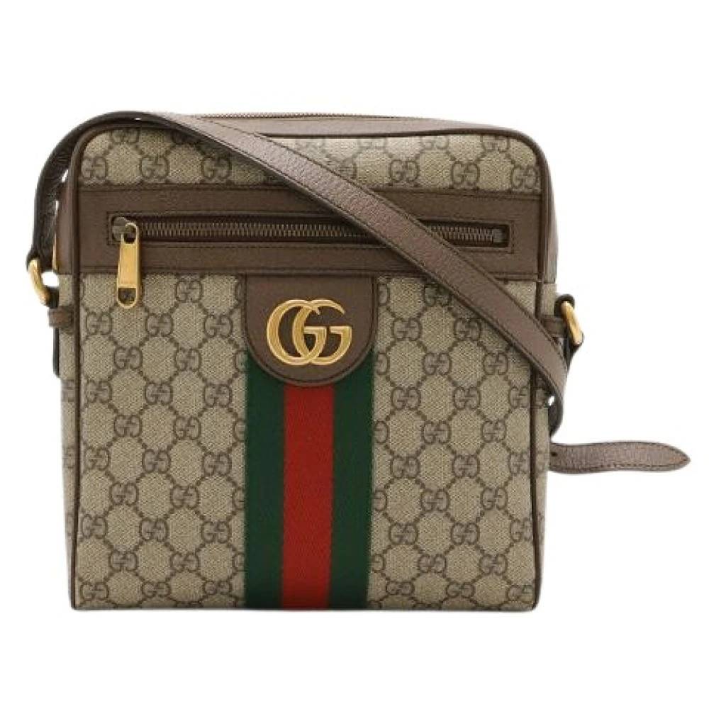 Gucci Vintage Pre-owned Ophidia Small Messenger Bag GG Supreme - Vintage - Dame - Beige - ONE SIZE - Læder