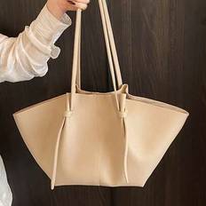 Large Capacity Tote Bag, Embossed Leather-Look Minimalist Design, Versatile For Commute And Work, 2 Pieces Set With Small Pouch New Fashion Tote Bag, - Multicolor