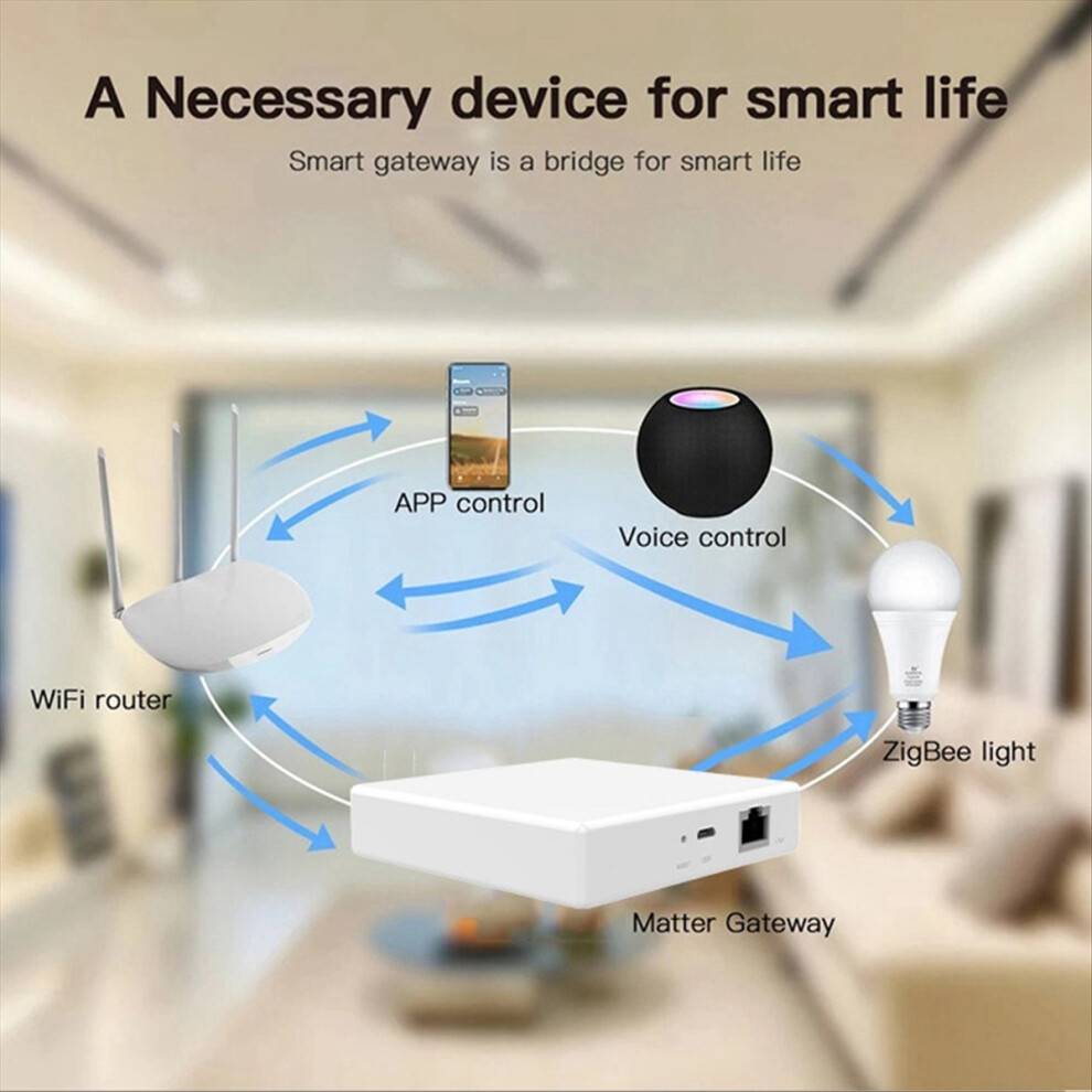 Kabelbaseret gateway til Matter Protocol Smart Home Network Hub