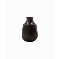 House Doctor Groove Vase H15 cm, Antik Brun