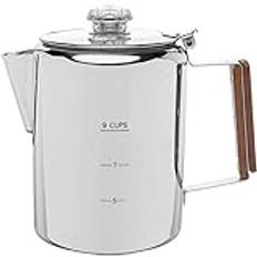 COLETTI Bozeman kaffeperkolator, perkolator kaffekanna, kaffeperkolator spishäll, camping kaffebryggare, perkolator kaffekanna spishäll, läger kaffekanna