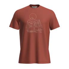 Icebreaker Men's Merino 150 Tech Lite III Short Sleeve Tee Sunset Camp Molten, XXL