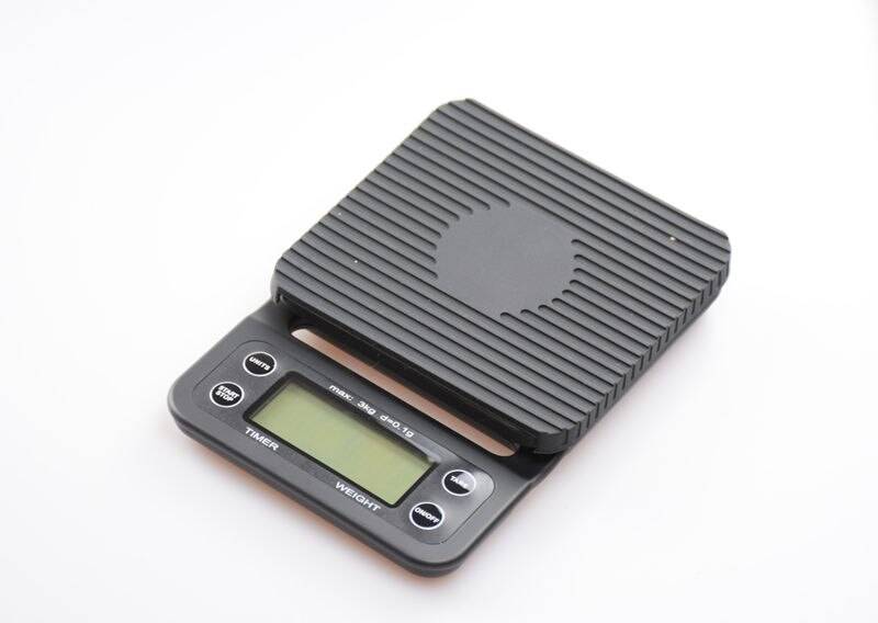 Ecocoffee v60 dropp kaffebryggare mini digital elektronikskala med timer 0.1-3000g kök vägning - Svart