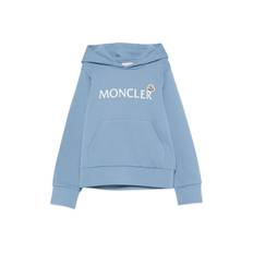 MONCLER ENFANT KIDS DOUBLE LOGO HOODED TOP Size: 6Y, colour: BLUE