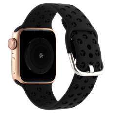 Apple Watch 41mm Sportsrem i sort silikone med huller - Til serie 7, 8, 9