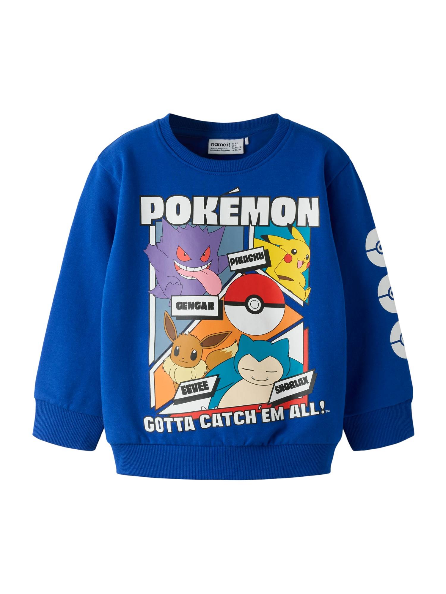 NAME IT Sweatshirt 'NMMSIBO POKEMON'  blå / orange / rød / hvid