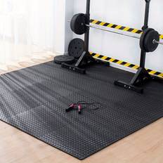TEMU 20pcs Interlocking Fitness Floor Mats - , Waterproof Eva Foam For Gym & Home Workouts, Puzzle Mat In Mixed Colors (black/gray & White) For Noise Reduction & Training Safety, Gym Accessories