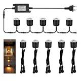 Arotelicht LED infälld spotlight LED infälld lampa golvmonterad lampa, IP67 vattentät 0,6 W Ø 32 mm invändigt utanför terrass kök trädgård dekorativt ljus 4000 K, vit, 12V (varm vitt, Set med 10 stycken)