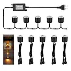 Arotelicht LED infälld spotlight LED infälld lampa golvmonterad lampa, IP67 vattentät 0,6 W Ø 32 mm invändigt utanför terrass kök trädgård dekorativt ljus 4000 K, vit, 12V (varm vitt, Set med 10 stycken)