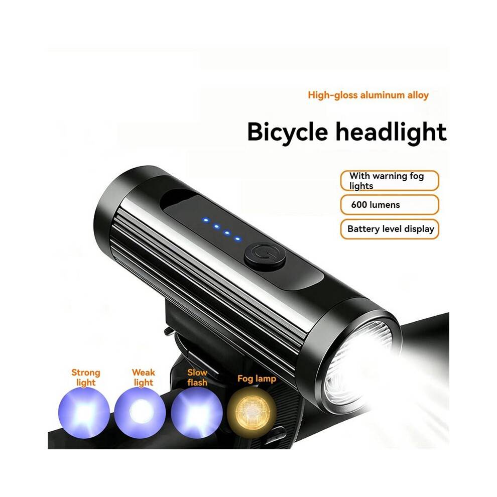 600LM USB Rechargeable Bicycle Front Light Aluminum Alloy Bike Headlight 360 Rotating Lamp