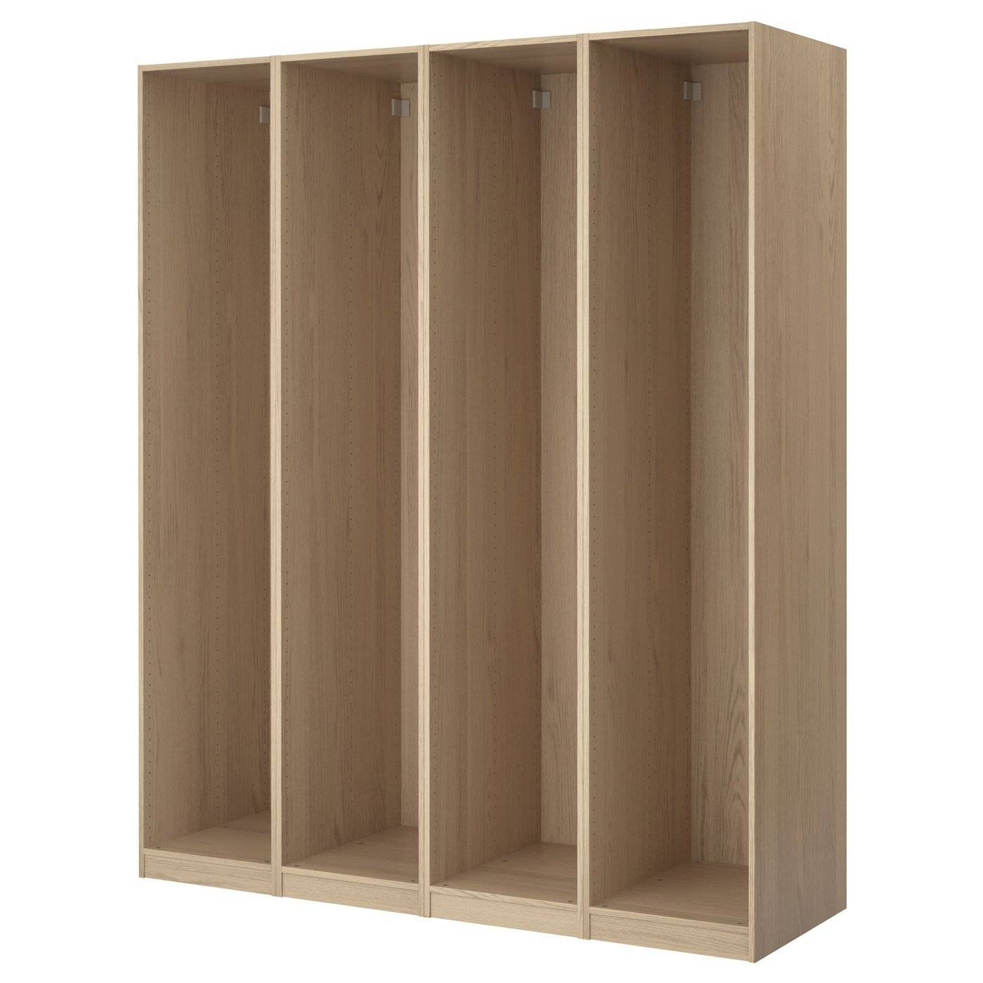 PAX 4 garderobsstommar, vitlaserad ek, 200x58x201 cm