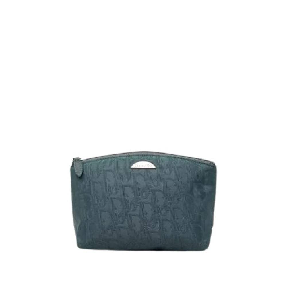 Dior Vintage Pre-owned Canvas Pouch - Vintage - Dame - Blå - ONE SIZE - Læder