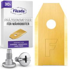 Filzada® 30x Mähroboter Messer LONGLIFE inkl. Schrauben - Ersatzmesser für Rasenmäher kompatibel mit Husqvarna Mähroboter, Gardena Sileno & Yard Force - Geeignet für Husqvarna Automower Messer