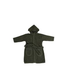 Bathrobe - Zigzag Dark Green 1-2 Years Morgenkåbe Badekåbe Green Filibabba