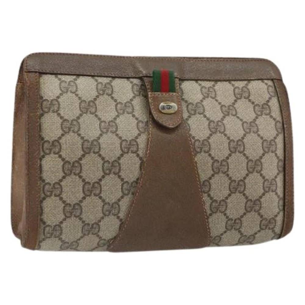 Gucci Vintage Pre-owned Canvas Clutch - Vintage - Dame - Beige - ONE SIZE -