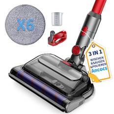 Ancocs Wischaufsatz für Dyson V7 V8 V10 V11 V15 Staubsauger, Elektrischer Bodenwischermit LED-Licht, abnehmbarem Wassertank und sechs waschbaren Mops