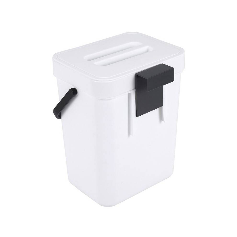 1,3 Gallon Soptunna för KöKskompost med Lock Under DiskbäNken MatavfallskäRl Liten och LäTt Papperskorg I Badrummet Vit