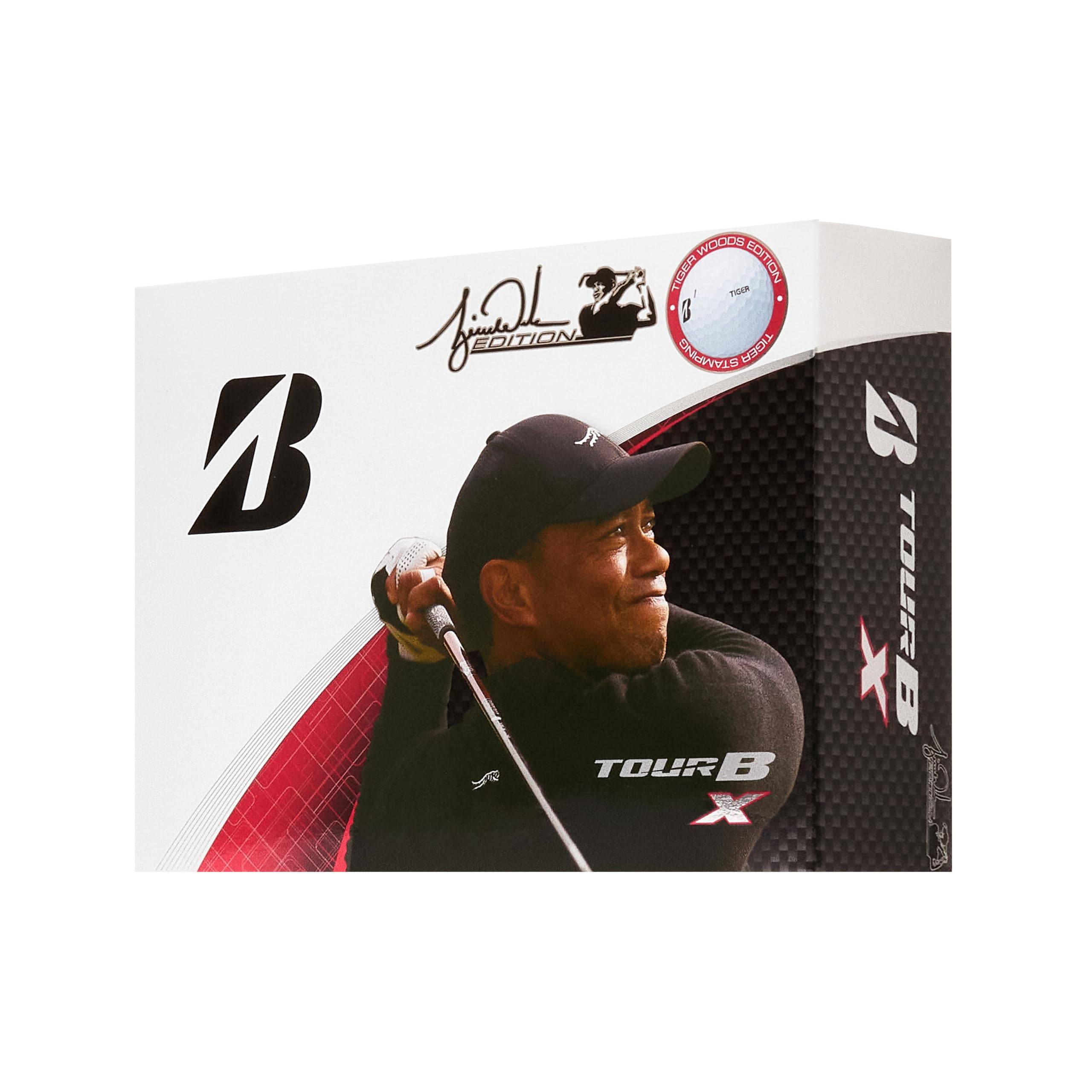 BRIDGESTONE TOUR B X Golf Balls 2024 TIGER WOODS EDITION B4WXT2 Model, 12-Pack, White,