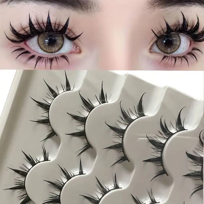 Anime Style False Eyelashes, Dramatic Demon Cartoon Design, Reusable D-Curve Lashes, Perfect for Anime Fans & Daily Wear