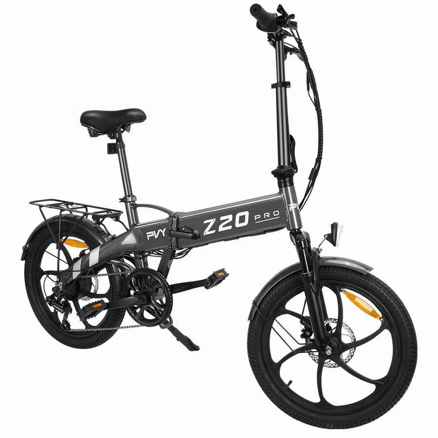 PVY Z20 Pro Hopfällbar Elcykel, 36V 14Ah Avtagbart Batteri, Shimano 6-växlad grå