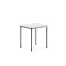 Bord BORÅS, 700x600x720 mm, stativ silver, högtryckslaminat, vit
