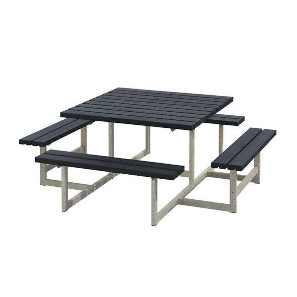 Bord bænkesæt Ela, LxD 2000 x 2000 mm, sort