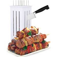Lätt grill kebab maker kött brochetter spett maskin bbq grill tillbehör verktyg med 16 spett