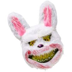 Halloween killer kanin maske H: 34 cm - hvid