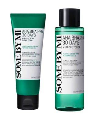 Some By Mi AHA-BHA-PHA Miracle Acne Clear Foam + 30 Days Miracle Toner 150 ml + 100 ml