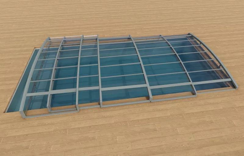 Designa själv - Pooltak LowProfile (4 meter, 5 sektioner)